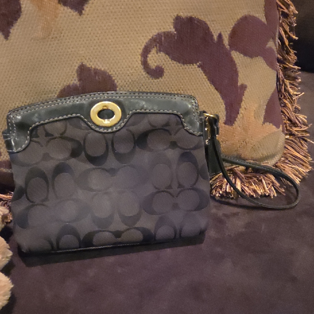Coach Black Wristlet Bag